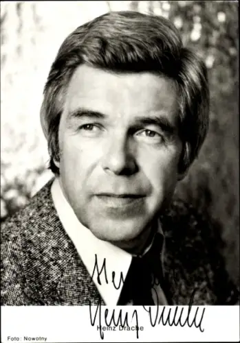 Ak Schauspieler Heinz Drache, Portrait, Autogramm