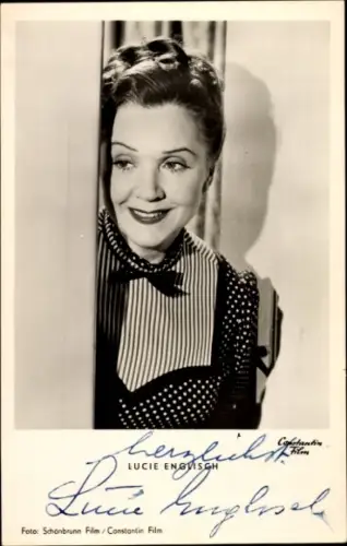 Ak Schauspielerin Lucie Englisch in Fiakermilli, Liebling von Wien, Portrait, Autogramm