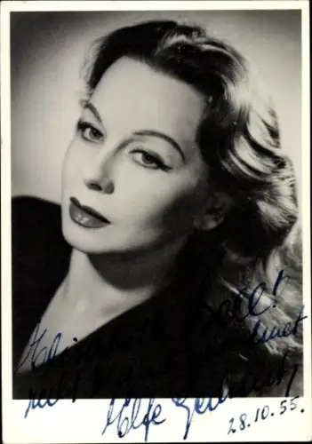 Foto Ak Schauspielerin Elfe Gerhardt, Portrait, Autogramm