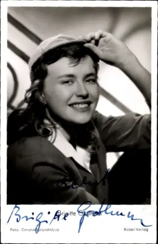 Ak Schauspielerin Brigitte Grothum, Portrait, Preis der Nationen, Autogramm