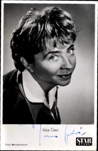 Ak Schauspielerin Iska Geri, Portrait, Autogramm
