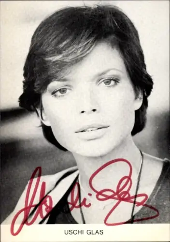 Autogrammkarte Schauspielerin Uschi Glas, Portrait, Autogramm