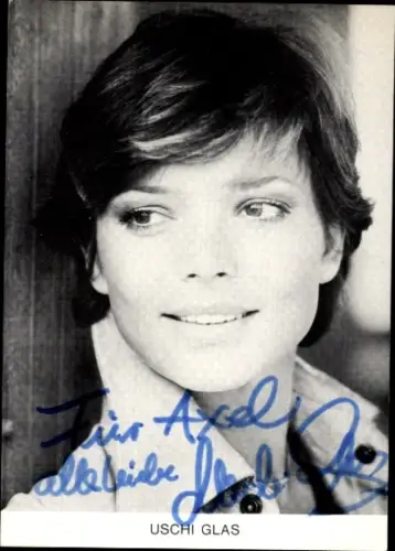 Autogrammkarte Schauspielerin Uschi Glas, Portrait, Autogramm