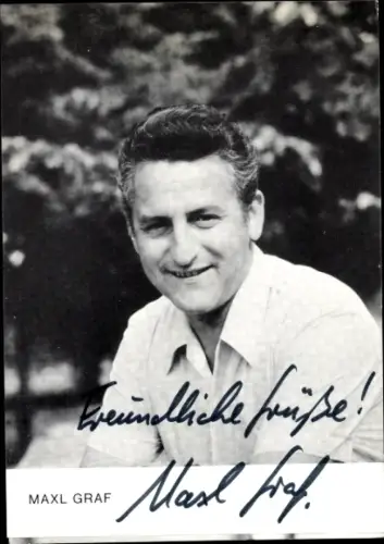 Autogrammkarte Schauspieler Maxl Graf, Portrait, Autogramm