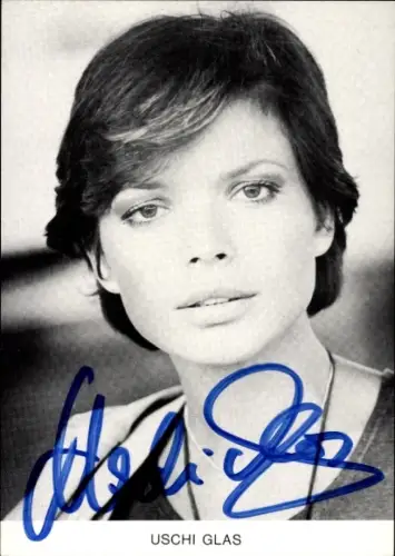 Autogrammkarte Schauspielerin Uschi Glas, Portrait, Autogramm