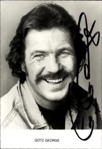 Autogrammkarte Schauspieler Götz George, Portrait, Autogramm
