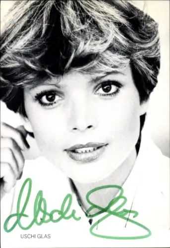 Autogrammkarte Schauspielerin Uschi Glas, Portrait, Autogramm