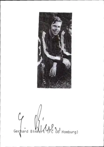 Autogrammkarte Fußballer Gerhard Binkert, FC Homburg, Autogramm
