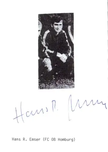 Autogrammkarte Fußballer Hans R. Emser, FC Homburg, Autogramm