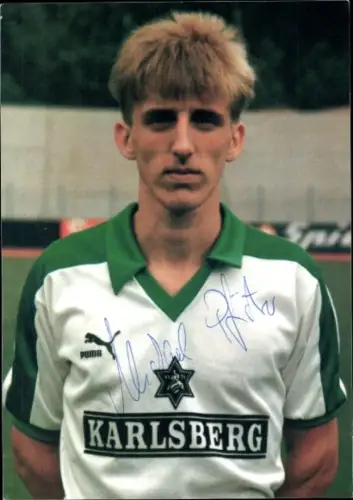 Foto Fußballer Michael Pfister, FC Homburg, Autogramm