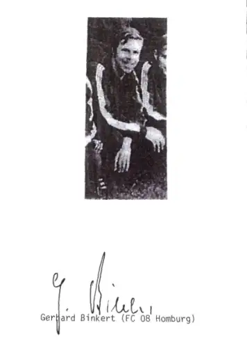 Autogrammkarte Fußballer Gerhard Binkert, FC Homburg, Autogramm