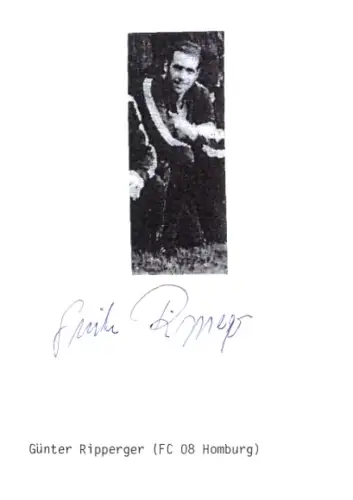 Autogrammkarte Fußballer Günter Ripperger, FC Homburg, Autogramm