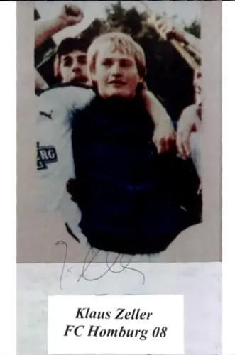 Autogrammkarte Fußballer Klaus Zeller, FC Homburg, Autogramm