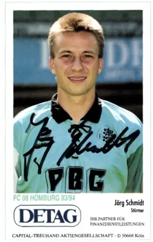 Autogrammkarte Fußballer Jörg Schmidt, FC Homburg, Autogramm