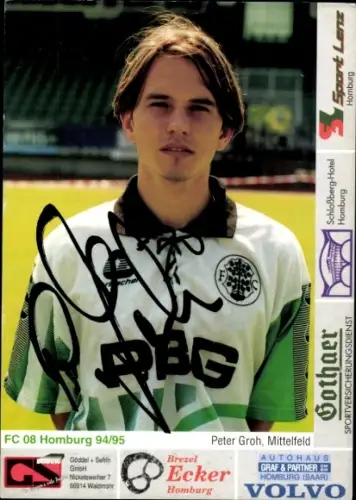 Autogrammkarte Fußballer Peter Groh, FC Homburg, Autogramm