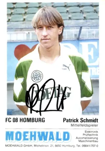 Autogrammkarte Fußballer Patrick Schmidt, FC Homburg, Autogramm
