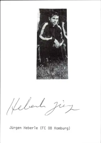 Autogrammkarte Fußballer Jürgen Heberle, FC Homburg, Autogramm