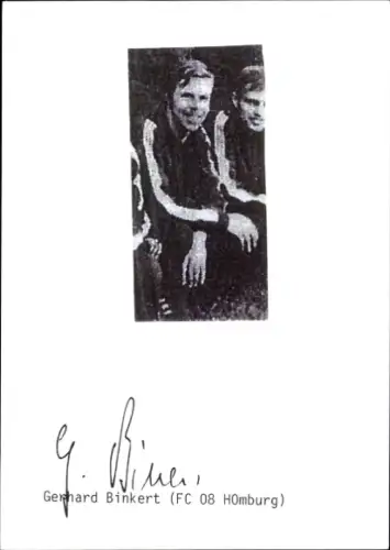 Autogrammkarte Fußballer Gerhard Binkert, FC Homburg, Autogramm