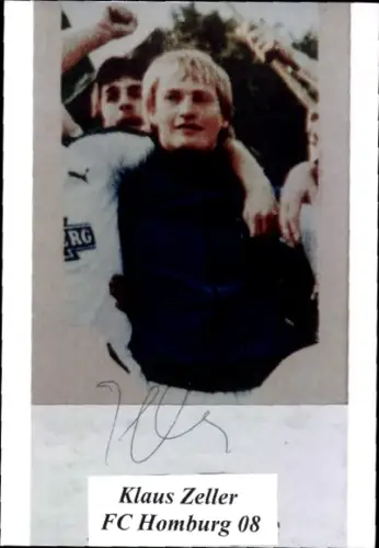 Autogrammkarte Fußballer Klaus Zeller, FC Homburg, Autogramm