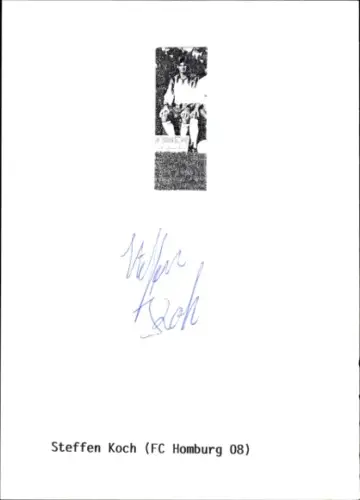 Autogrammkarte Fußballer Steffen Koch, FC Homburg, Autogramm
