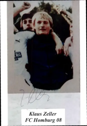 Autogrammkarte Fußballer Klaus Zeller, FC Homburg, Autogramm
