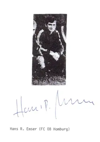 Autogrammkarte Fußballer Hans R. Emser, FC Homburg, Autogramm