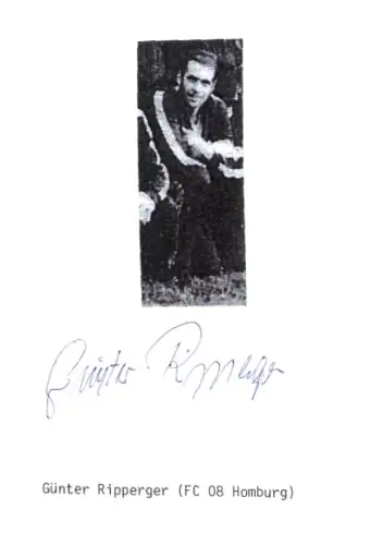 Autogrammkarte Fußballer Günter Ripperger, FC Homburg, Autogramm