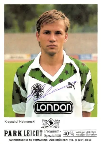 Autogrammkarte Fußballer Krzysztof Hetmanski, FC Homburg, Autogramm