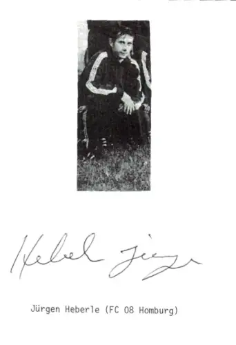 Autogrammkarte Fußballer Jürgen Heberle, FC Homburg, Autogramm