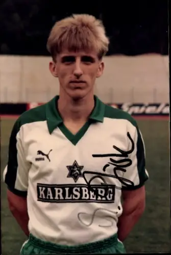 Foto Fußballer Michael Pfister, FC Homburg, Autogramm