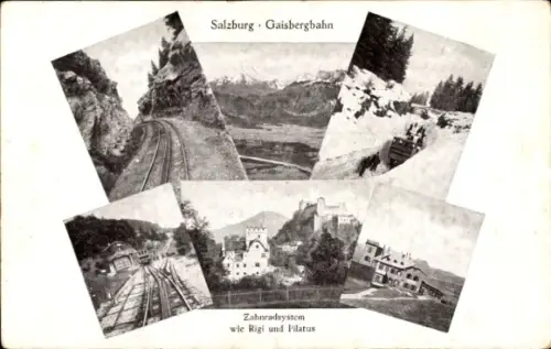 Ak Salzburg, Gaisbergbahn, Zahnradsystem, Fahrplan