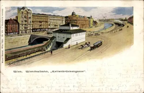Litho Wien, Wienthalbahn, Kettenbrückengasse