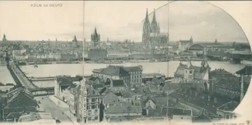 Klapp Ak Deutz Köln am Rhein, Rheinansicht, Dom