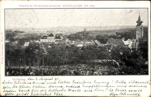 Ak Wien 19 Döbling Grinzing, Gesamtansicht