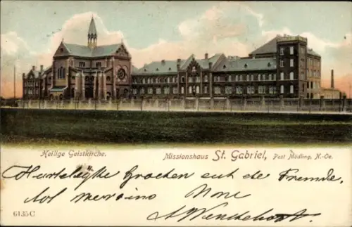 Ak Mödling in Niederösterreich, Heilige Geistkirche, Missionshaus St. Gabriel