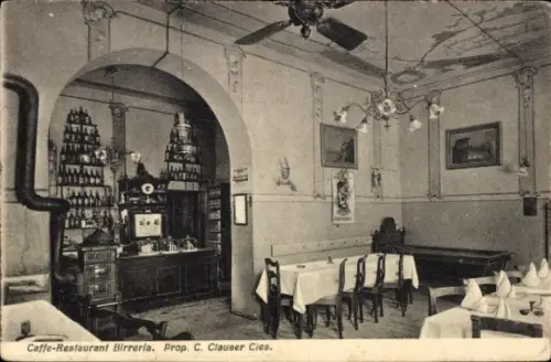 Ak Rotterdam Südholland Niederlande, Café Restaurant Birreria, Innenansicht