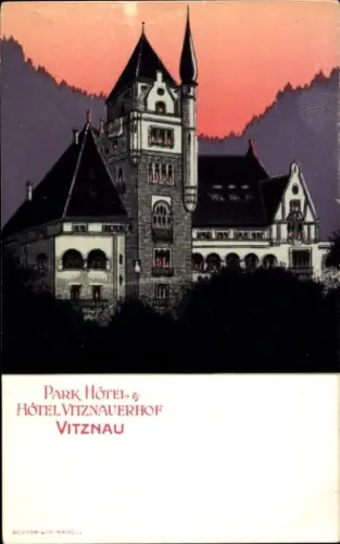 Künstler Ak Vitznau Kt. Luzern Schweiz, Parkhotel, Hotel Vitznauerhof