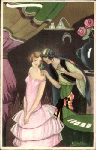 Künstler Ak Wahrsagerin, junge Frau