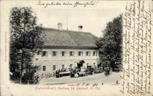 Ak Lambach Oberösterreich, Fischerleithners Gasthaus