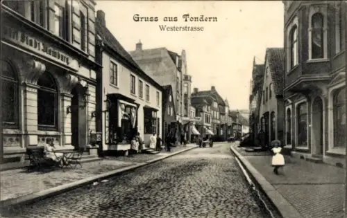 Ak Tønder Tondern Dänemark, Westerstraße