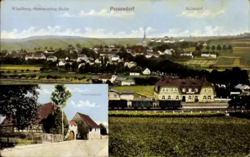 Ak Possendorf Bannewitz Sachsen, Windberg Semmering Bahn, Bahnhof, Gleisseite, Gemeindegut