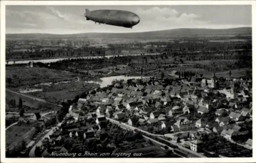 Ak Neuenburg am Rhein Baden, Luftaufnahme von  Zeppelin, Häuseransicht