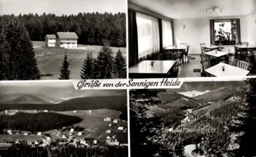 Ak Kniebis Freudenstadt im Schwarzwald, Fliegeraufnahme, Pension Sonnige Heide