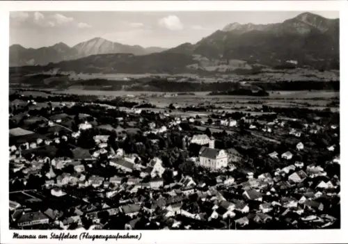 Ak Murnau am Staffelsee, Luftaufnahme vom Ort