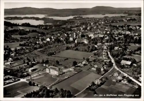 Ak Murnau am Staffelsee, Luftaufnahme von Murnau, Staffelsee, Landschaft, Gebäude, 1938