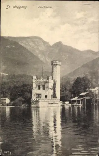 Ak St. Wolfgang am Wolfgangsee Oberösterreich, Leuchtturm