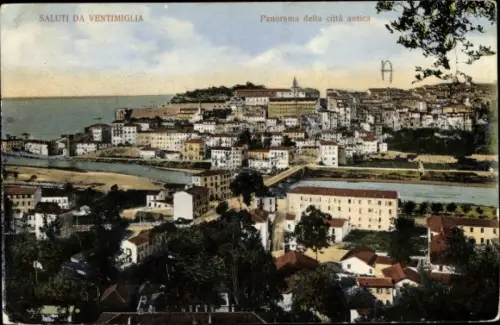 Ak Ventimiglia Liguria, Panorama della citta antica