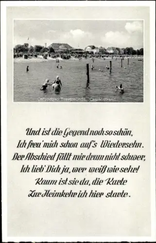 Ak Ostseebad Travemünde Lübeck, Casinostrand