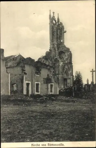 Ak Remenoville Meurthe et Moselle, Kriegszerstörungen, I. WK