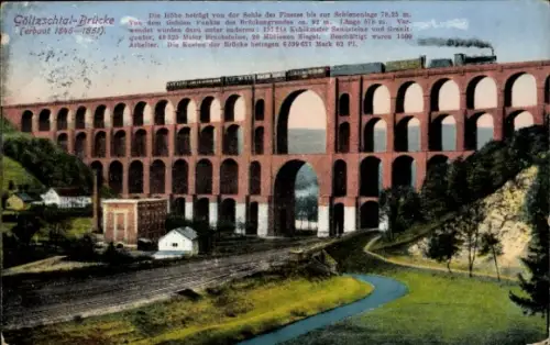 Ak Mylau Reichenbach im Vogtland, Göltzschtalbrücke, Eisenbahn, Panorama